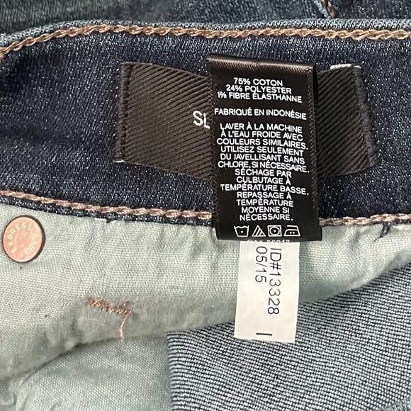 Express Size 10 Dark Wash Stretch Denim Jeans Western Slim Flare Mid Rise 2000s - Picture 7 of 12